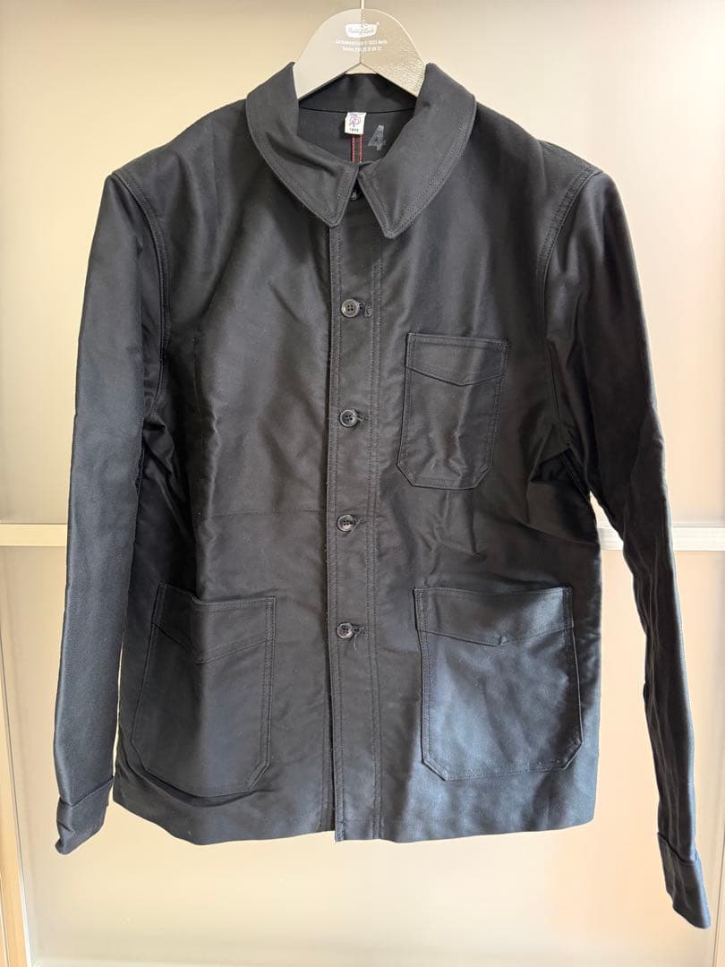 ル・トラヴァイユール・ガリス フレンチモールスキンジャケット　ブラック　サイズ4