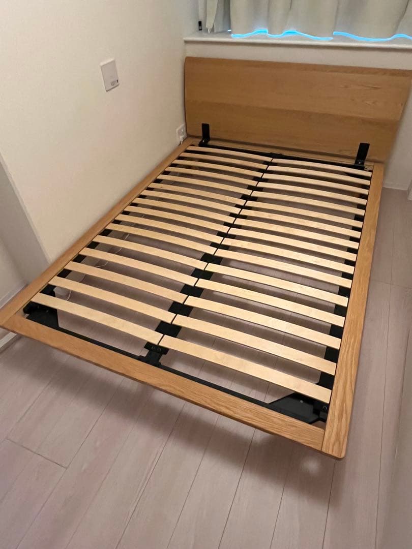 無印良品 ベッドフレーム ダブル ヘッドボード&マットレス付 バラ売り可