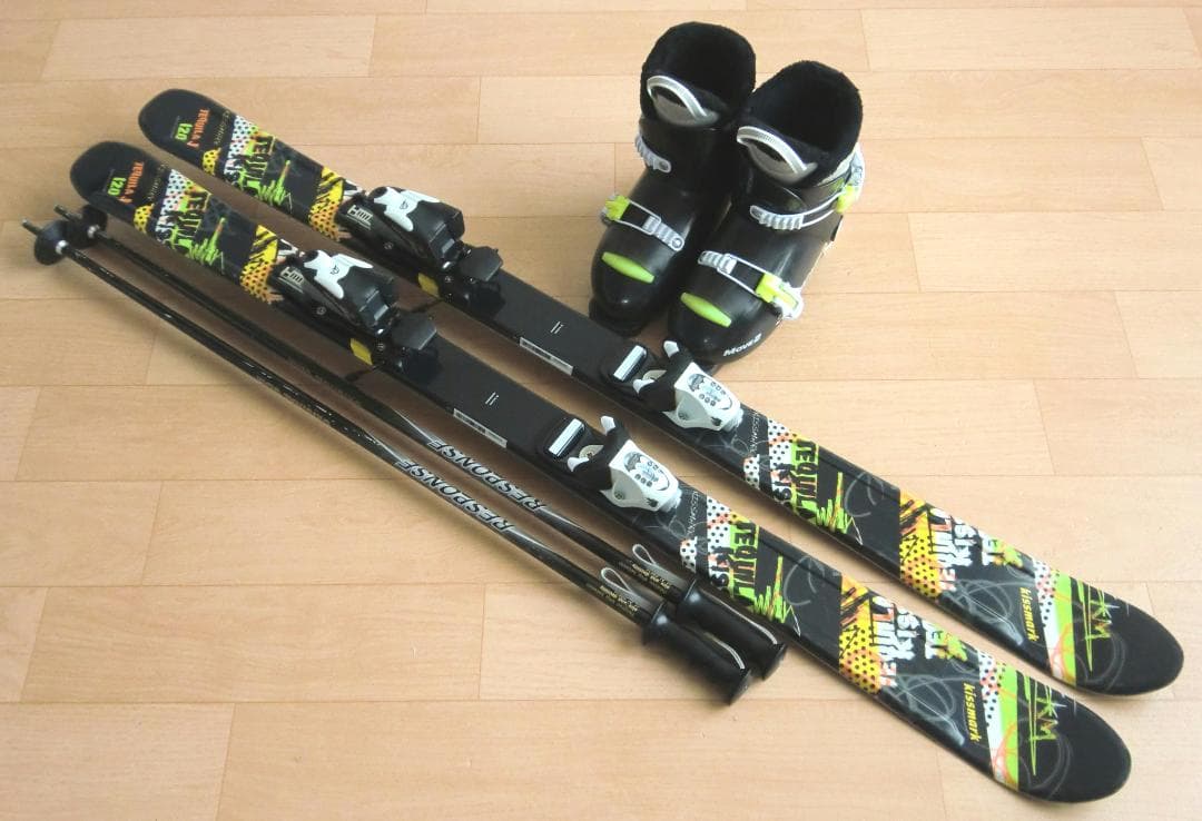 ■■送料無料■kissmark■子供用スキー4点セット■120/22■WAX■■