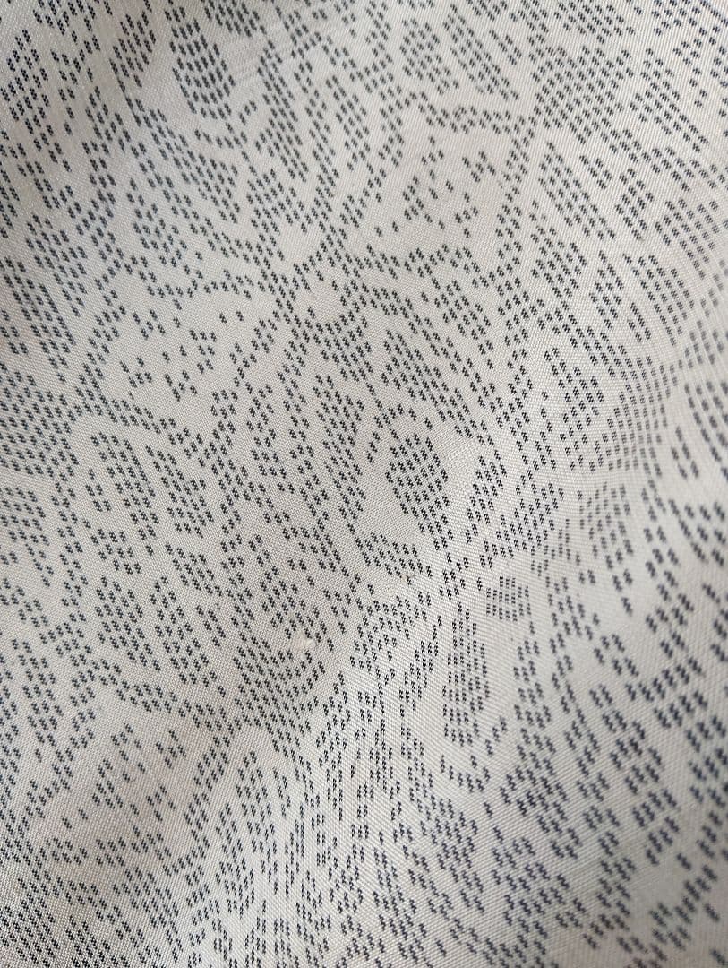 着物リメイク♤白大島紬フレアーワンピース♤正絹ストール付き♤