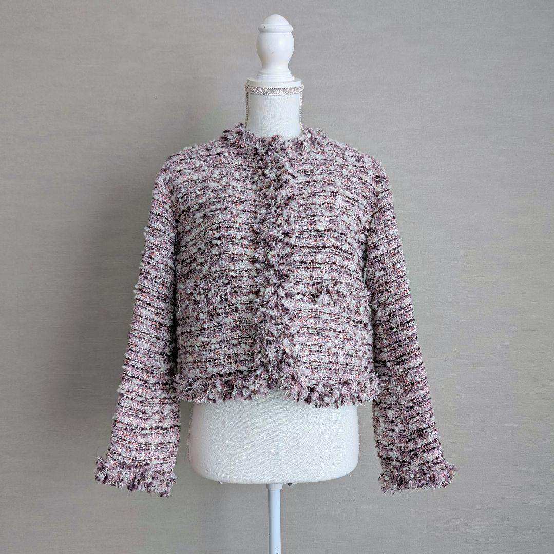 TOMORROWLAND ライラックファンシー フリンジカラーレスジャケット