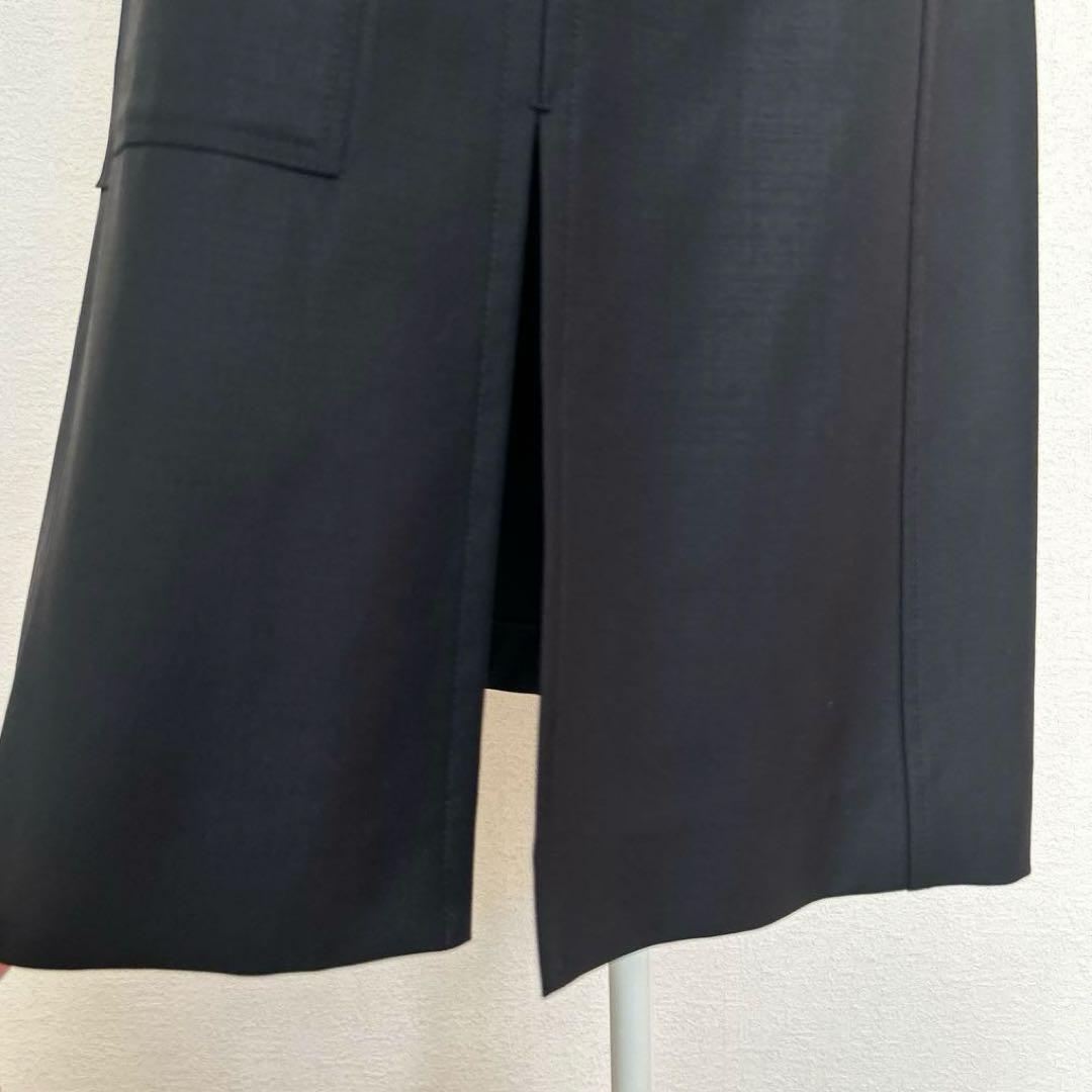 ￼ エムフィル　M・fil 比翼ノーカラー　コート 濃紺 サイズ40 春・秋