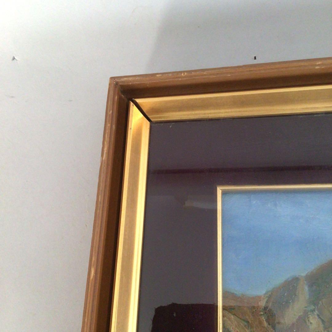 No3709額装　竹谷仁「伯耆大山北壁」　油彩画M10号　油絵　風景画　送料無料