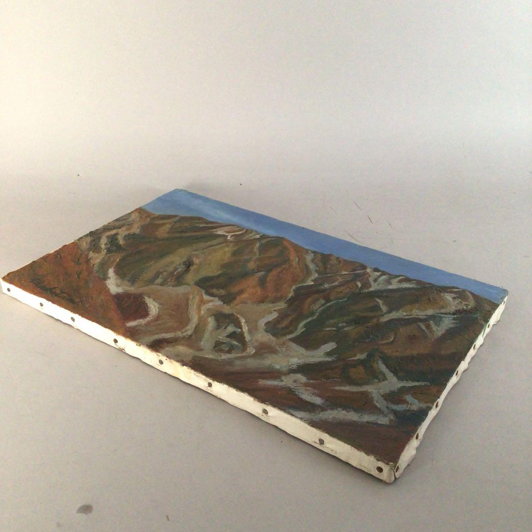 No3709額装　竹谷仁「伯耆大山北壁」　油彩画M10号　油絵　風景画　送料無料