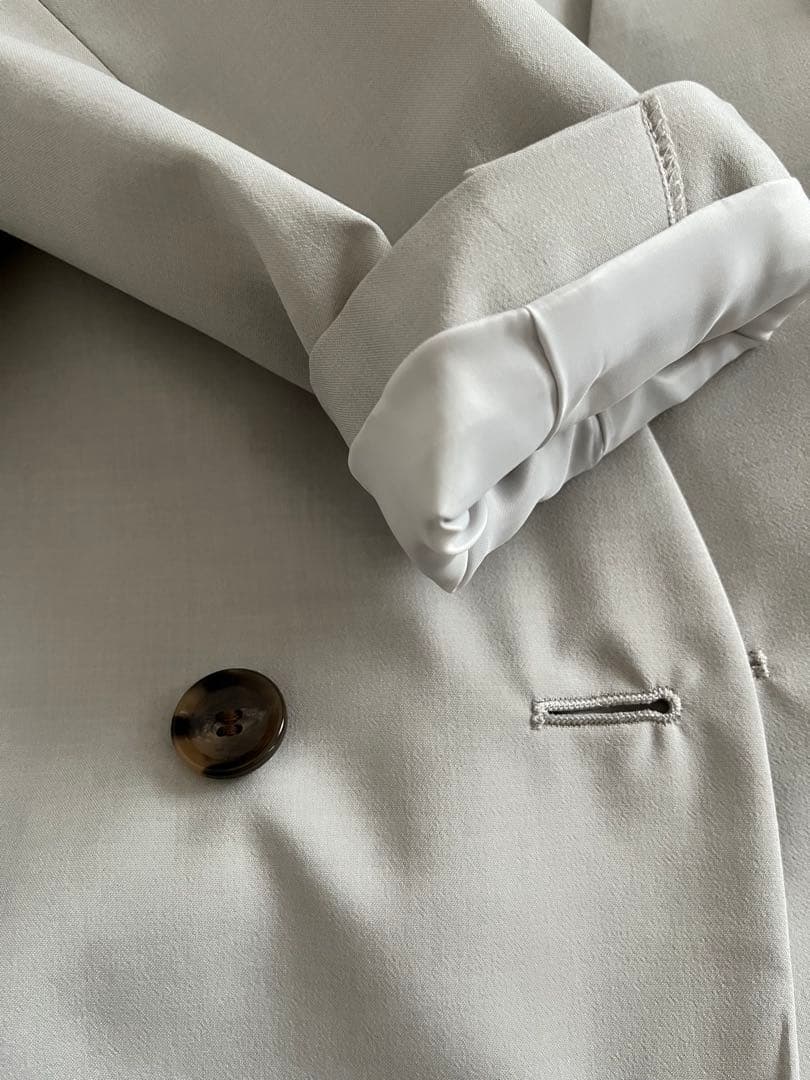 新品/FENNEL/ダブルフロント2wayノーカラージャケット（杢グレー）