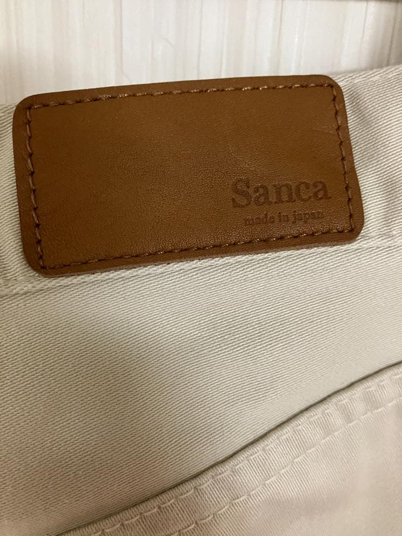 未使用級 sanca テーパード ベージュ デニム チノ L サンカ 日本製