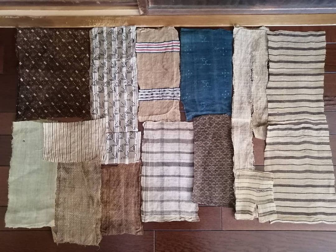 古い芭蕉布ハギレ　13種15点まとめて