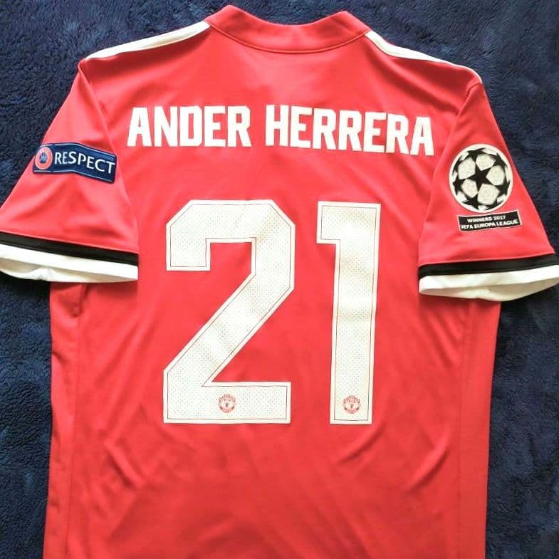 【美品】マンU エレーラ 17/18 CL仕様ユニフォーム Mサイズ