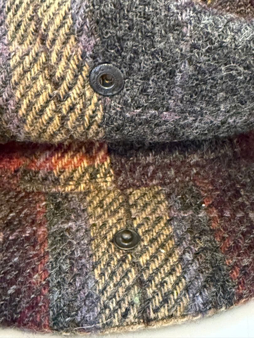 フランス製 ウール チェック キャスケット ハンチング