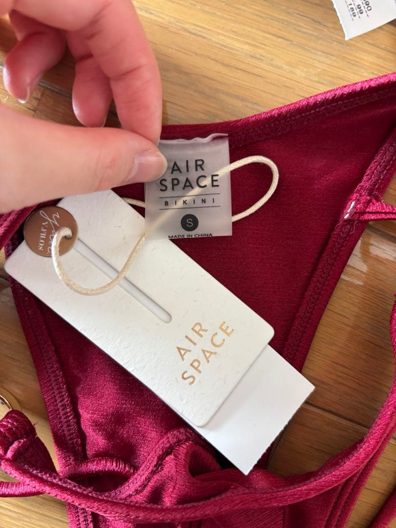 Air space ビキニ　クロス　ワインレッド　赤　Sサイズ　上下