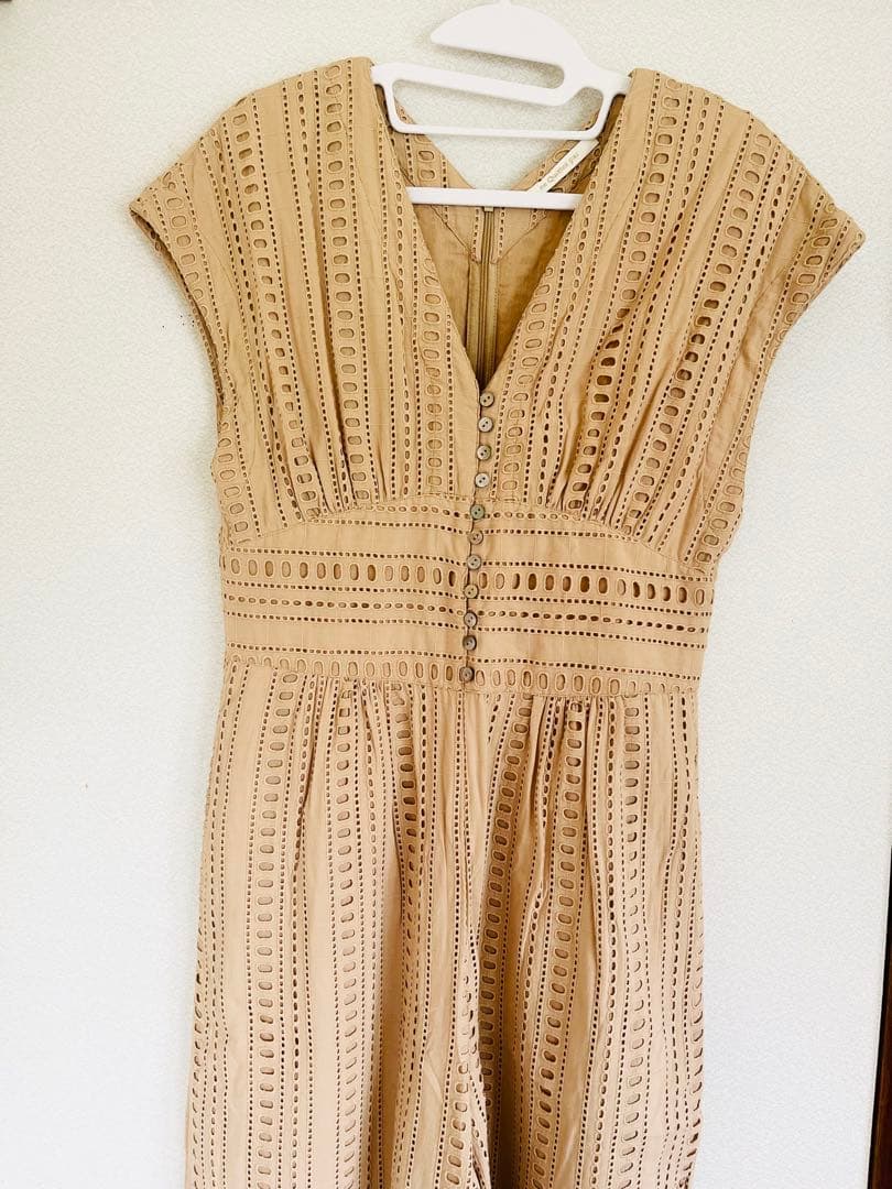 超美品⭐︎ヌキテパ ストライプカットワークオールインワン