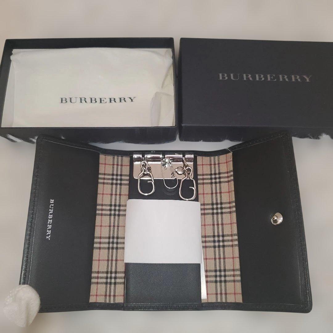⭐未使用⭐BURBERRY ノバチェック キーケース レザー ブラック