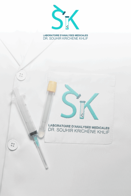 logo-dr-krichen - Easycom Agency Création de l'identité visuelle du laboratoire Dr Souhir Krichene Khlif, spécialisée dans les analyses médicales.