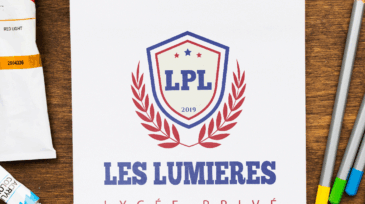 Création de l'identité visuelle du Lycée Privé Les Lumières, un établissement éducatif.