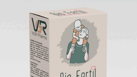 Design du packaging et branding de Bio Fertil, complément de fertilité conçu par VGR Pharma.