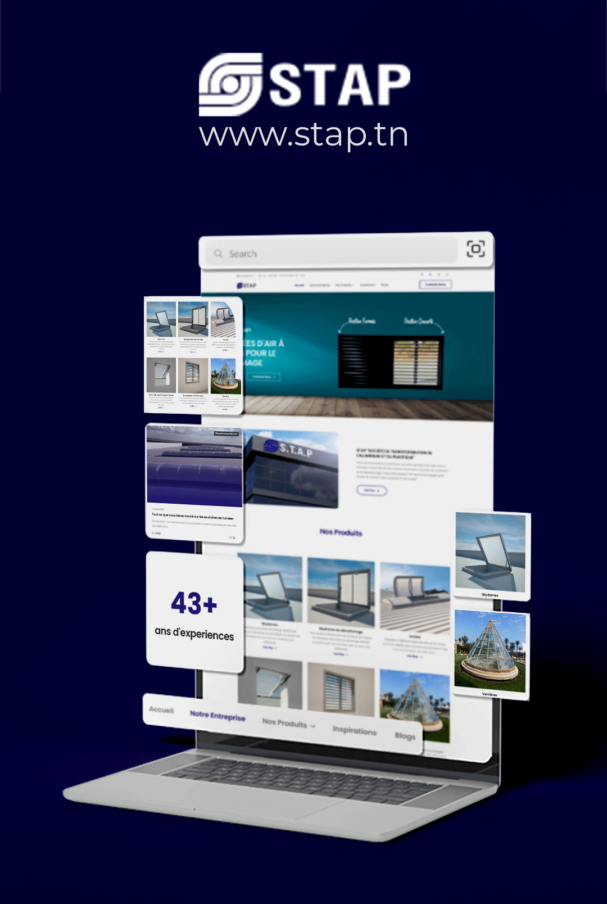 stap-project - Easycom Agency Développement du site web de STAP, une plateforme spécialisée dans la transformation de l'aluminium et du plastique